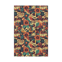 Vintage 70's Inspired Musical Notes Floral Canvas Gallery Wraps!