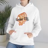 Kansas City Football Chief Outlined Unisex Heavy Blend Hooded Sweatshirt! Football Season!