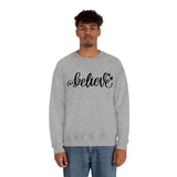 Believe Holiday Unisex Heavy Blend Crewneck Sweatshirt! Winter Vibes!