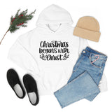 Christmas Begins With Christ Unisex Heavy Blend Hooded Sweatshirt! Winter Vibes!