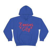 Kansas City Football Red Unisex Heavy Blend Hooded Sweatshirt! Football Season!