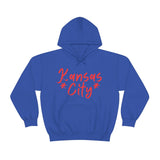 Kansas City Football Red Unisex Heavy Blend Hooded Sweatshirt! Football Season!