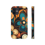 Vintage Florals Brown and Teal Tough Phone Cases, Case-Mate!