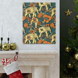 Vintage 70's Inspired Elephant Florals Canvas Gallery Wraps!