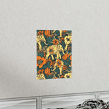 Vintage 70's Floral Elephant Print Premium Matte Vertical Posters!