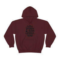 Coffee... Because its to Early for Wine Unisex Heavy Blend Hooded Sweatshirt! Sarcastic Vibes!