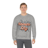 Kansas City Football Grey and Pink Leopard Print Unisex Heavy Blend Crewneck Sweatshirt! Football Season!