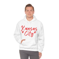 Kansas City Football Red Unisex Heavy Blend Hooded Sweatshirt! Football Season!