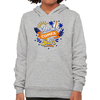 Here Comes the Sun Kids' Sponge Fleece Hoodie - Cute Kids' Hoodie - Themed Hoodie for Kids