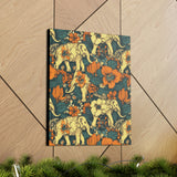 Vintage 70's Inspired Elephant Florals Canvas Gallery Wraps!