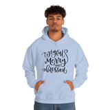 Joyful Merry Blessed Unisex Heavy Blend Hooded Sweatshirt! Winter Vibes!