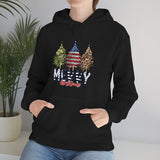 Rustic Military Merry Christmas Holiday Unisex Heavy Blend Hooded Sweatshirt! Winter Vibes!