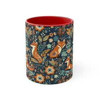 Vintage 70's Floral Foxy Accent Coffee Mug, 11oz!