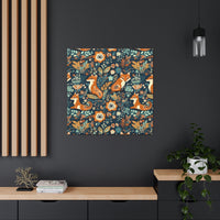 Vintage 70's Inspired Floral Foxy Canvas Gallery Wraps!