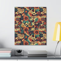 Vintage 70's Inspired Musical Notes Floral Canvas Gallery Wraps!