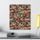 Vintage 70's Inspired Musical Notes Floral Canvas Gallery Wraps!