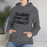 Christmas Begins With Christ Unisex Heavy Blend Hooded Sweatshirt! Winter Vibes!