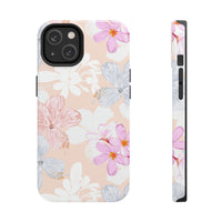 Pink Floral Hibiscus Flowers Tough Phone Cases, Case-Mate! Summer Vibes!