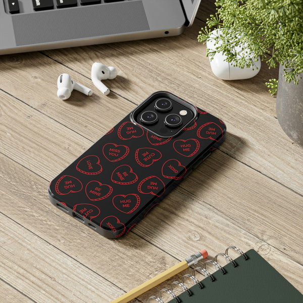 Valentines Day Candy Hearts Red and Black Tough Phone Cases, Case-Mate! Spring Vibes!