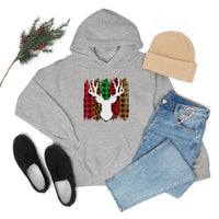 Paint Striped Deer Head Holiday Unisex Heavy Blend Hooded Sweatshirt! Winter Vibes!