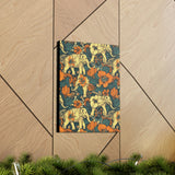 Vintage 70's Inspired Elephant Florals Canvas Gallery Wraps!