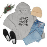 Joyful Merry Blessed Unisex Heavy Blend Hooded Sweatshirt! Winter Vibes!