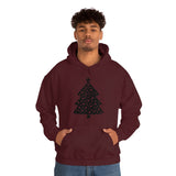 Christmas Tree Polka Dot Minimalistic Unisex Heavy Blend Hooded Sweatshirt! Winter Vibes!