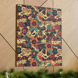 Vintage 70's Inspired Musical Notes Floral Canvas Gallery Wraps!