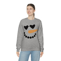 Snowman Heart Eyes Unisex Heavy Blend Crewneck Sweatshirt! Winter Vibes!