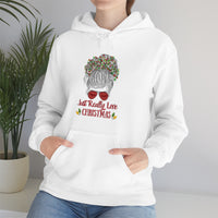 Just Really Love Christmas Bun Girl Unisex Heavy Blend Hooded Sweatshirt! Winter Vibes!