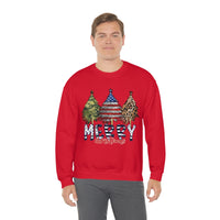 Rustic Military Merry Christmas Holiday Unisex Heavy Blend Crewneck Sweatshirt! Winter Vibes!