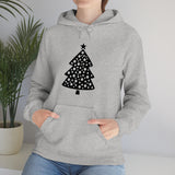 Christmas Tree Polka Dot Minimalistic Unisex Heavy Blend Hooded Sweatshirt! Winter Vibes!