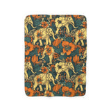 Vintage 70's Inspired Elephant Sherpa Fleece Blanket!