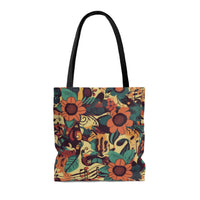 Vintage 70's Musical Notes Floral Tote Bag!