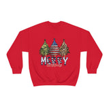 Rustic Military Merry Christmas Holiday Unisex Heavy Blend Crewneck Sweatshirt! Winter Vibes!