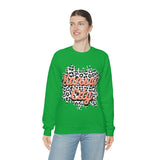 Kansas City Football Grey and Pink Leopard Print Unisex Heavy Blend Crewneck Sweatshirt! Football Season!