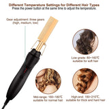 2-in-1 Hot Comb Hair Straightener & Curling Iron