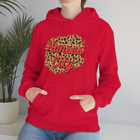 Kansas City Football Leopard Print Unisex Heavy Blend Hooded Sweatshirt! Football Season!