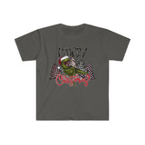 Rustic Rawry Christmas Dinosaur Holiday Unisex Graphic Tees! Winter Vibes!