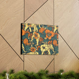 Vintage 70's Inspired Elephant Florals Canvas Gallery Wraps!