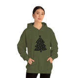 Christmas Tree Polka Dot Minimalistic Unisex Heavy Blend Hooded Sweatshirt! Winter Vibes!