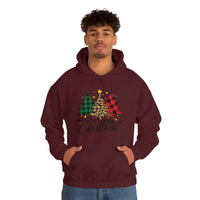 Merry Christmas Leopard Print Unisex Heavy Blend Hooded Sweatshirt! Winter Vibes!