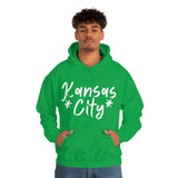 Kansas City Football White Logo Unisex Heavy Blend Hooded Sweatshirt! Football Season!