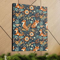 Vintage 70's Inspired Floral Foxy Canvas Gallery Wraps!