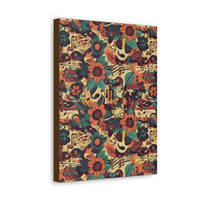 Vintage 70's Inspired Musical Notes Floral Canvas Gallery Wraps!