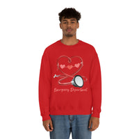 Valentines Day Emergency Department Stethoscope Heart Unisex Heavy Blend Crewneck Sweatshirt! Spring Vibes!