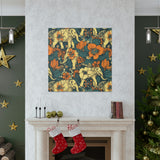 Vintage 70's Inspired Elephant Florals Canvas Gallery Wraps!