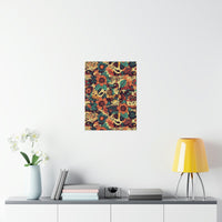 Vintage 70's Inspired Musical Notes Florals Premium Matte Vertical Posters!