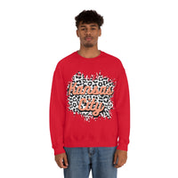 Kansas City Football Grey and Pink Leopard Print Unisex Heavy Blend Crewneck Sweatshirt! Football Season!