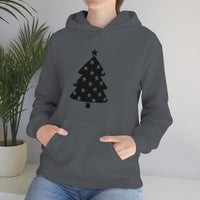 Star Christmas Tree Minimalistic Design Unisex Heavy Blend Hooded Sweatshirt! Winter Vibes!